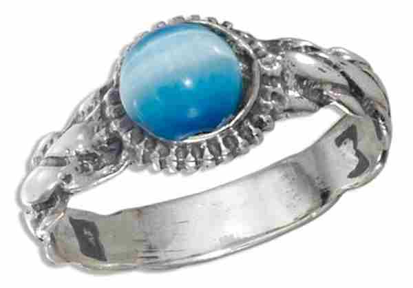 Rope Band Blue Cateye Ring Rope Band Blue Cateye Ring
