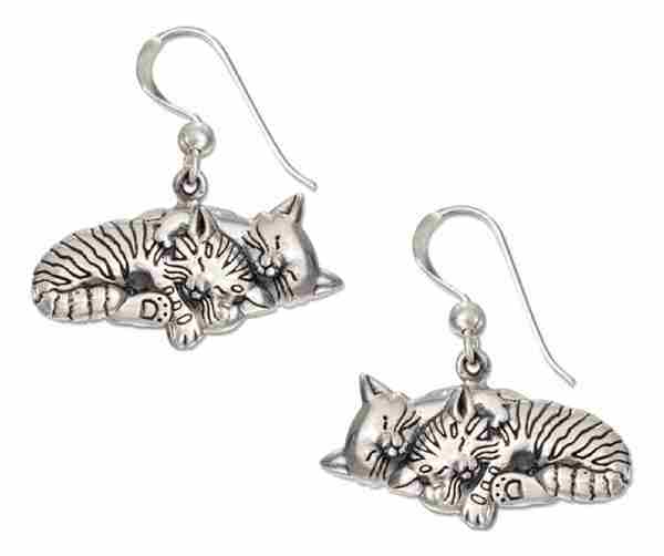 Sleeping Cats Earrings Dangle Sleeping Cats Earrings Dangle