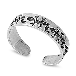 Antiqued Five Gecko Lizards Adjustable Toe Ring Antiqued Five Gecko Lizards Adjustable Toe Ring