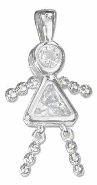 April Birthstone Brat Child Baby Girl Charm Pendant