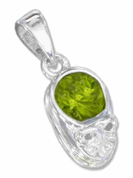 August Birthstone Baby Shoe Charm - Click Image to Close