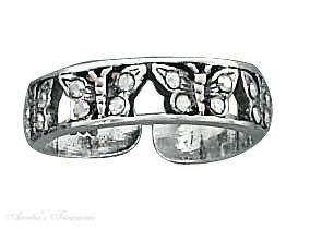 Aurora Borealis Crystal Butterfly Toe Ring Aurora Borealis Crystal Butterfly Toe Ring