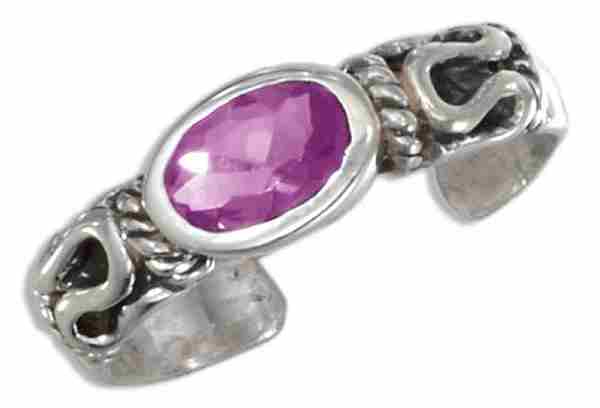 Imitation Amethyst Bali Adjustable Toe Ring Imitation Amethyst Bali Adjustable Toe Ring