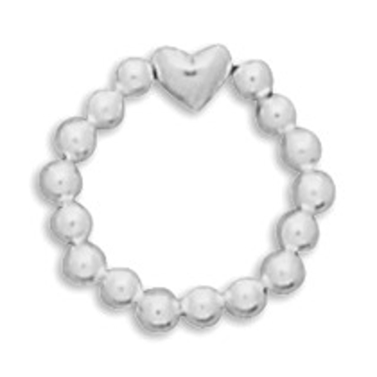 Sterling Silver Beads Beaded Heart Adjustable Stretch Toe Ring Sterling Silver Beads Beaded Heart Adjustable Stretch Toe Ring
