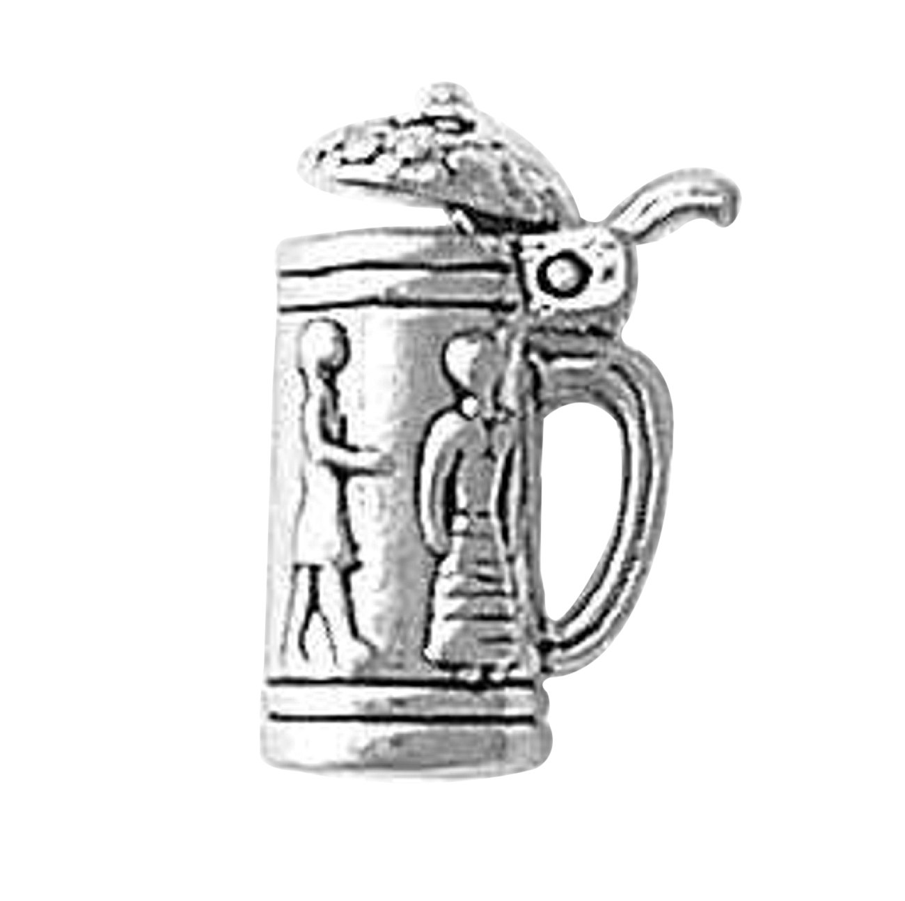 3D German Beer Stein Openable Lid With Man And Woman Charm 3D German Beer Stein Openable Lid With Man And Woman Charm