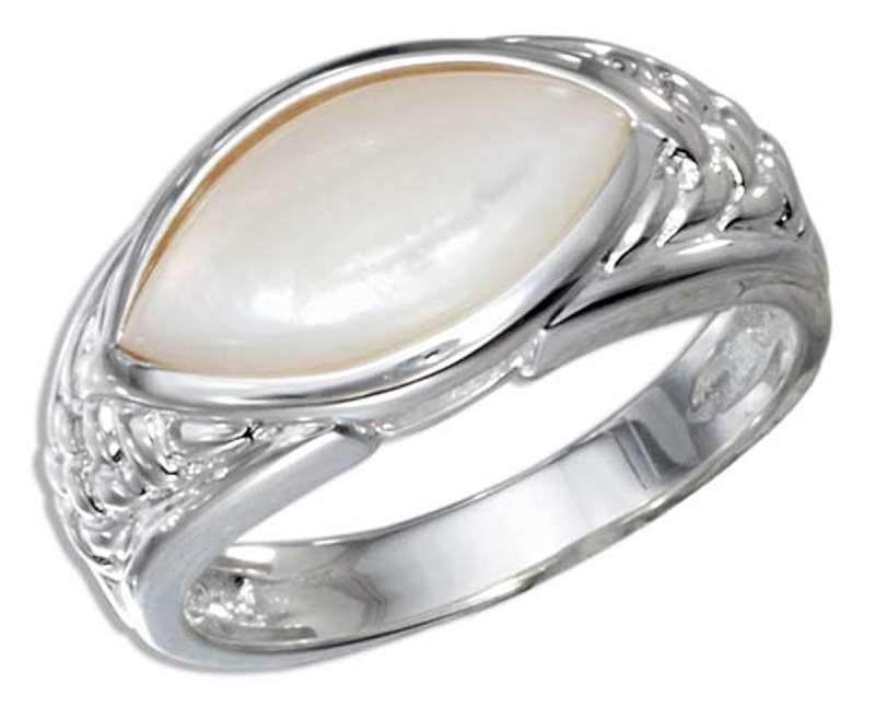 Oval Mother Of Pearl Solitaire Ring Oval Mother Of Pearl Solitaire Ring