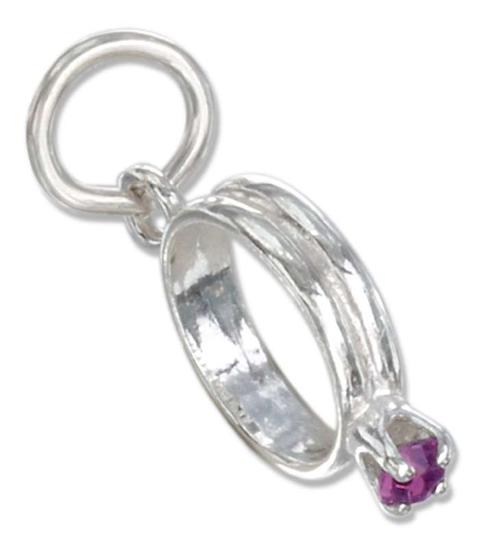 February Birthstone Ring Charm