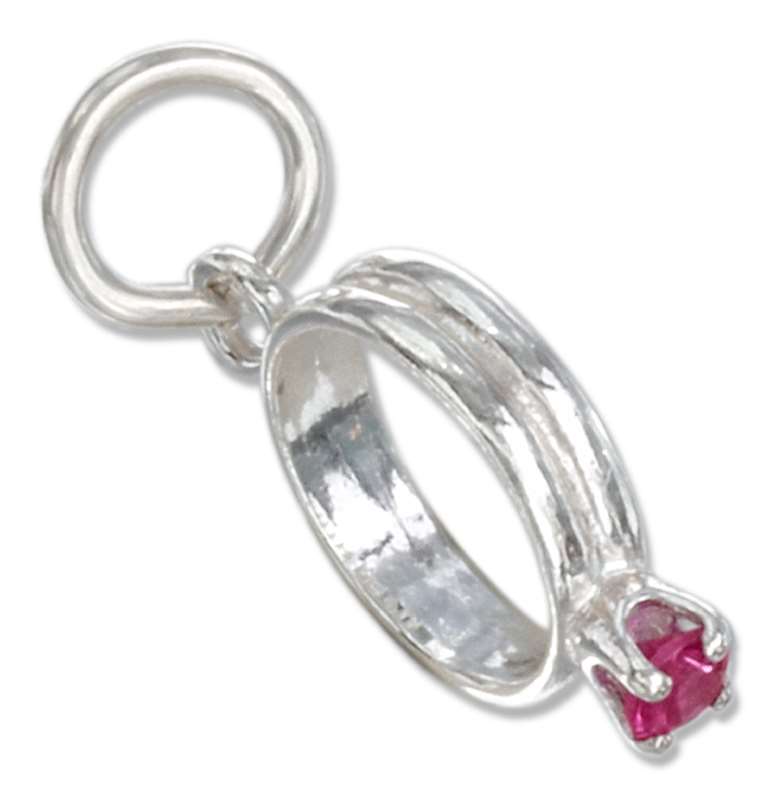 Birthstone Soiltaire Ring Charm Pendants