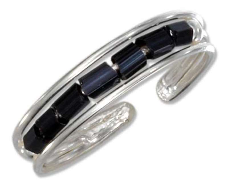 Black Plastic Bead Toe Ring Black Plastic Bead Toe Ring