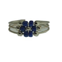 Blue Beaded Flower Toe Ring
