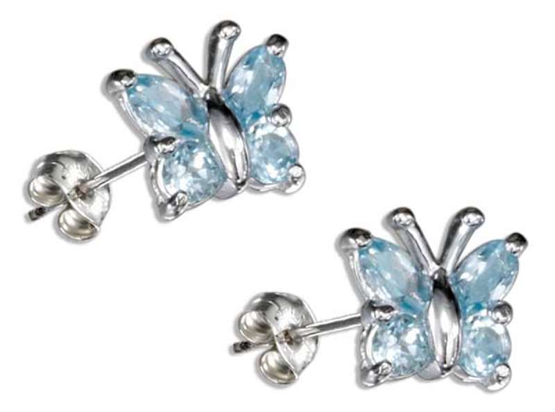 Blue Topaz Butterfly Post Earrings Blue Topaz Butterfly Post Earrings
