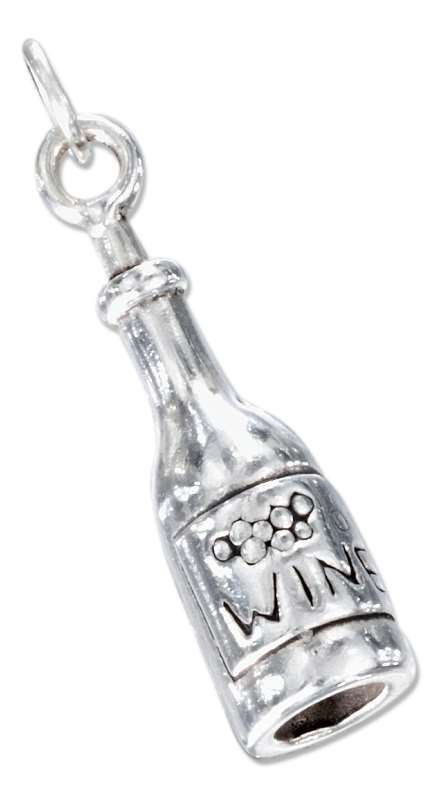 3D Bottle Of Wine Charm