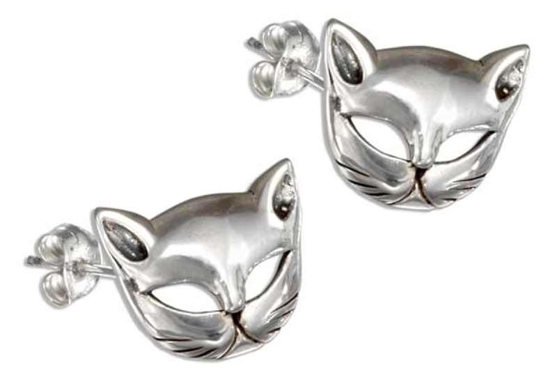 Cat Faces Open Eyes Post Earrings Cat Faces Open Eyes Post Earrings