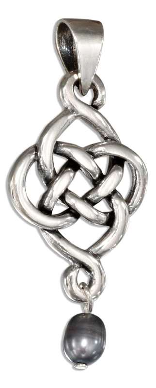 Celtic Design Gray Freshwater Pearl Dangle Charm