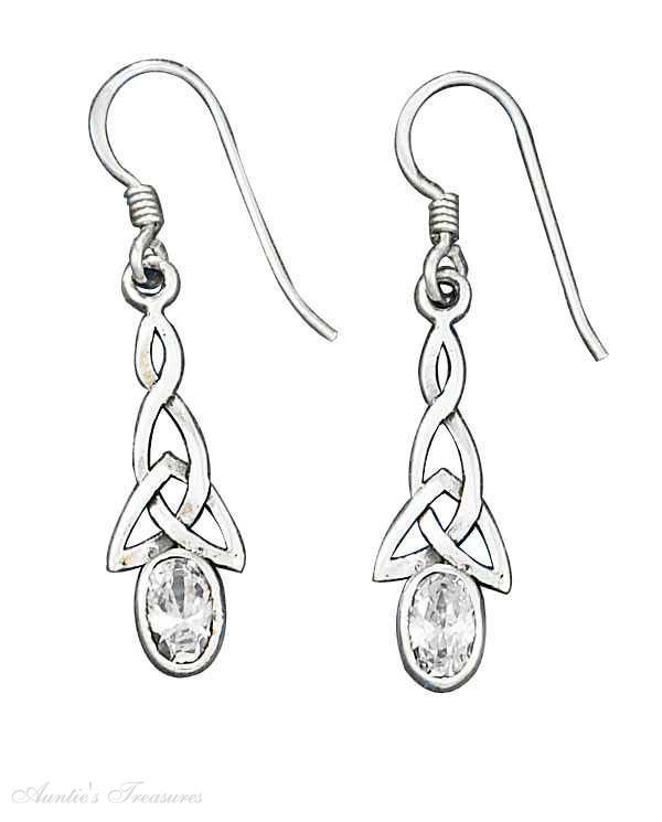 Celtic Clear Cubic Zirconia Earrings