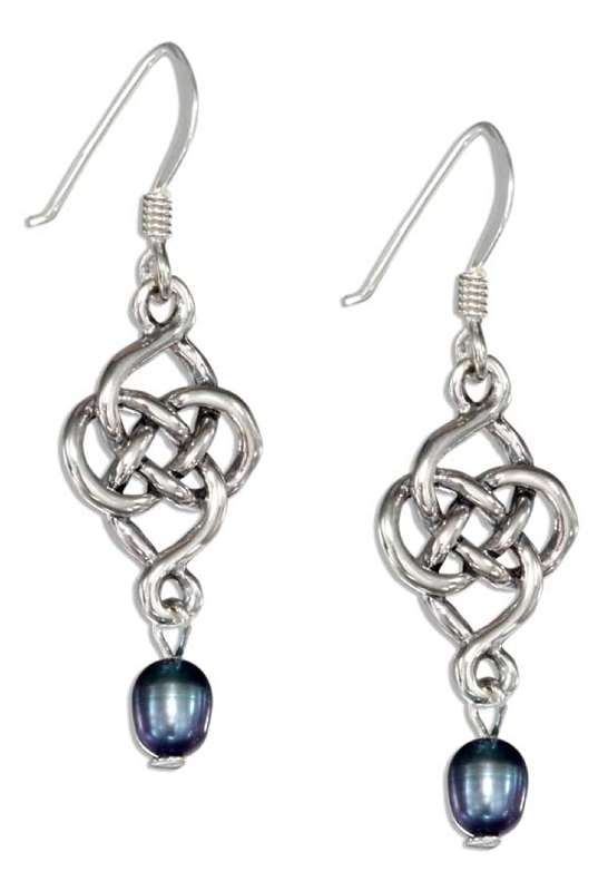 Celtic Knot Gray Freshwater Pearl Dangle Earrings Celtic Knot Gray Freshwater Pearl Dangle Earrings