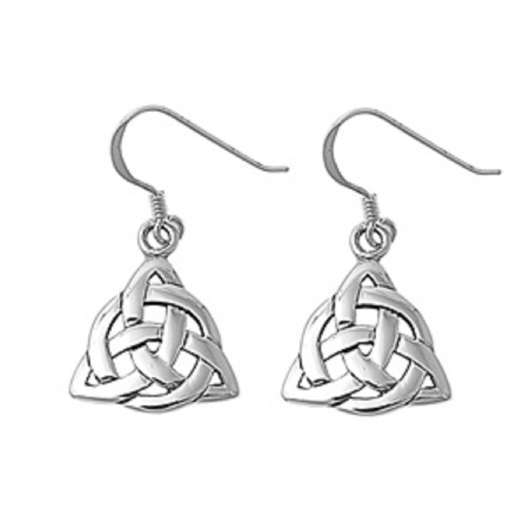 5/8" Celtic Trinity Knot With Circle Dangle Earrings 5/8" Celtic Trinity Knot With Circle Dangle Earrings