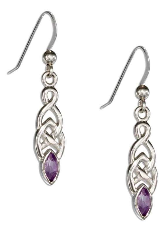 Celtic Weave Dangle Earrings Marquise Shaped Amethyst Celtic Weave Dangle Earrings Marquise Shaped Amethyst