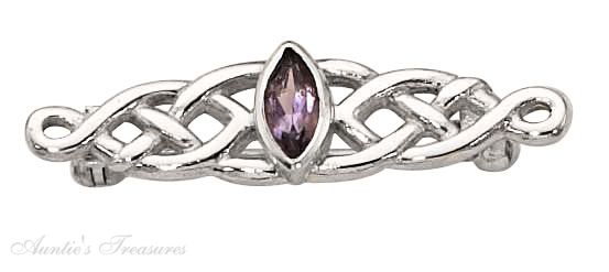 Amethyst Celtic Weave Brooch Pin Amethyst Celtic Weave Brooch Pin