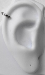 Nonpiercing 8mm Chain Bali Style Ear Cuff Wrap - Click Image to Close