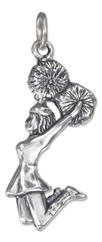 Jumping With Pom Poms Cheerleader Charm Jumping With Pom Poms Cheerleader Charm