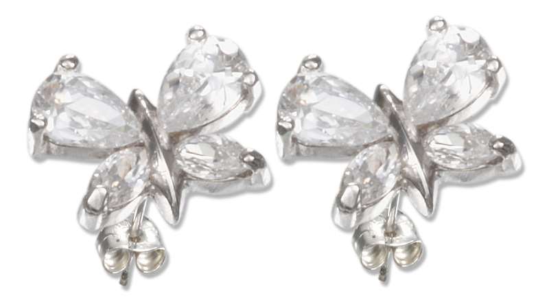 Cubic Zirconia Butterfly Post Earrings Cubic Zirconia Butterfly Post Earrings
