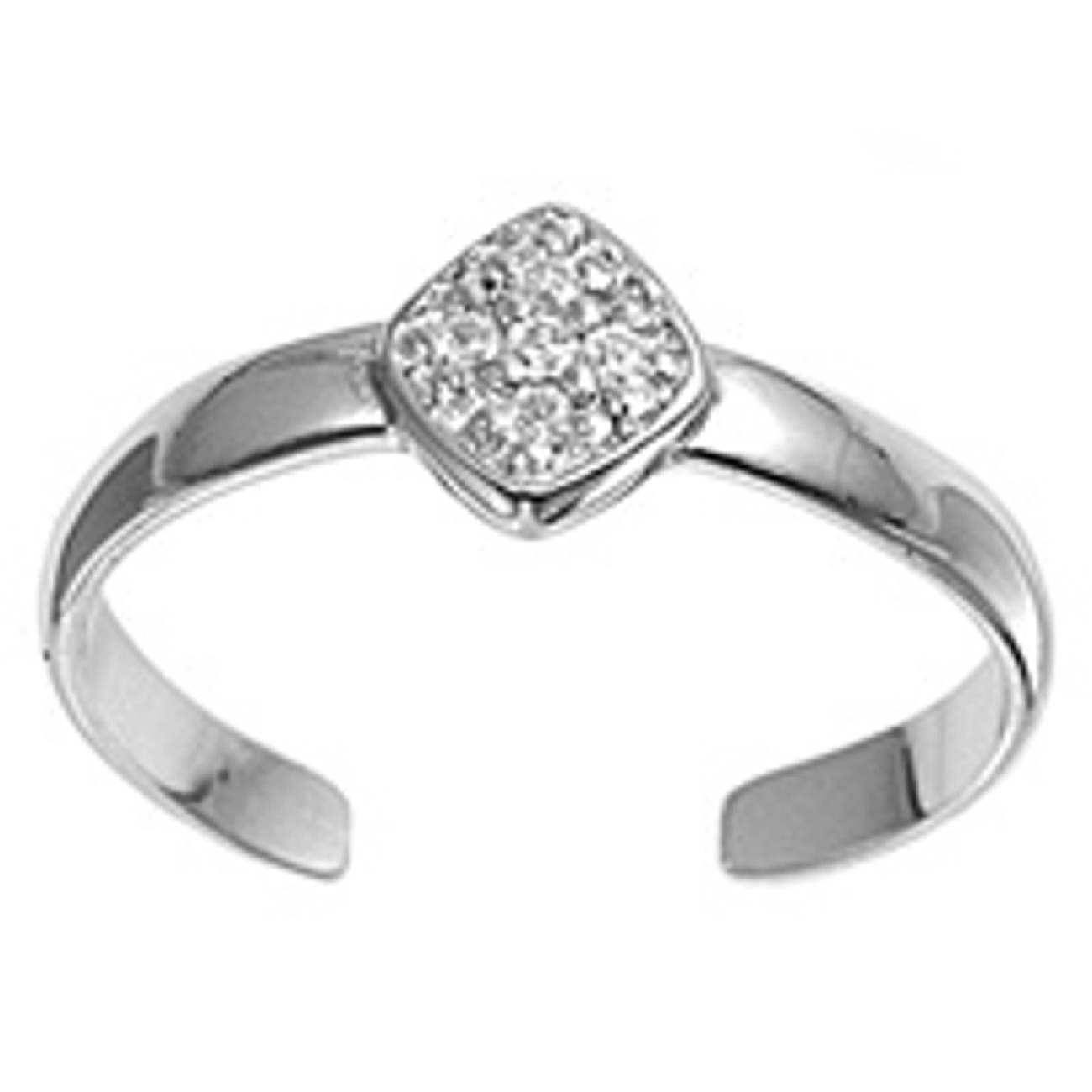 Clear Cubic Zirconia Diamond Shape Adjustable Toe Ring Clear Cubic Zirconia Diamond Shape Adjustable Toe Ring