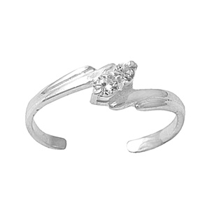 Clear Cubic Zirconia Shooting Stars Adjustable Toe Ring