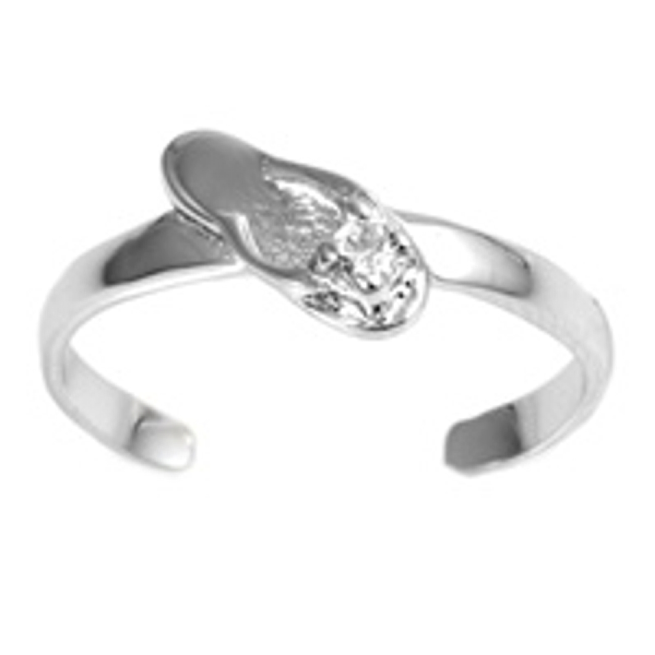 Clear Cubic Zirconia Flip Flop Adjustable Toe Ring Clear Cubic Zirconia Flip Flop Adjustable Toe Ring