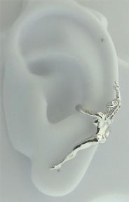 Sterling Silver Left Pierceless Climbing Woman Ear Cuff