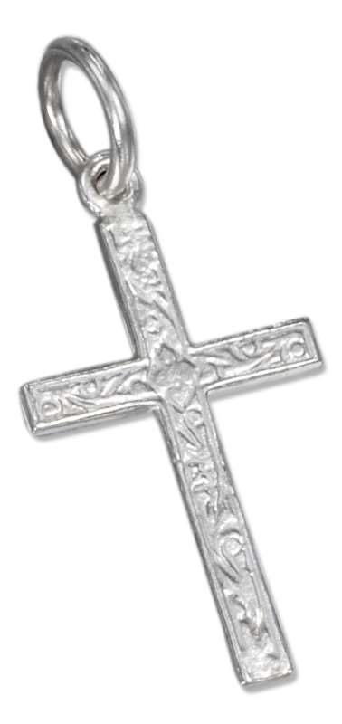 Textured Scrolls Cross Charm Textured Scrolls Cross Charm