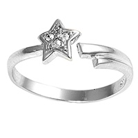 Cubic Zirconia Shooting Star Adjustable Bypass Wrap Toe Ring Cubic Zirconia Shooting Star Adjustable Bypass Wrap Toe Ring