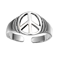 Peace Symbol Sign Adjustable Toe Ring