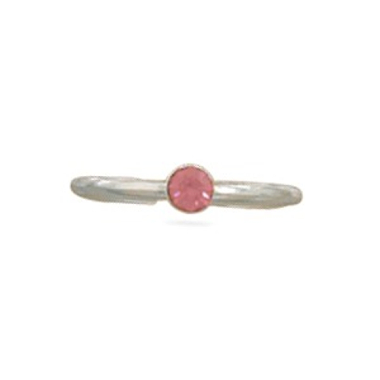 Dainty Thin Band Pink Solitaire Crystal Adjustable Toe Ring Dainty Thin Band Pink Solitaire Crystal Adjustable Toe Ring