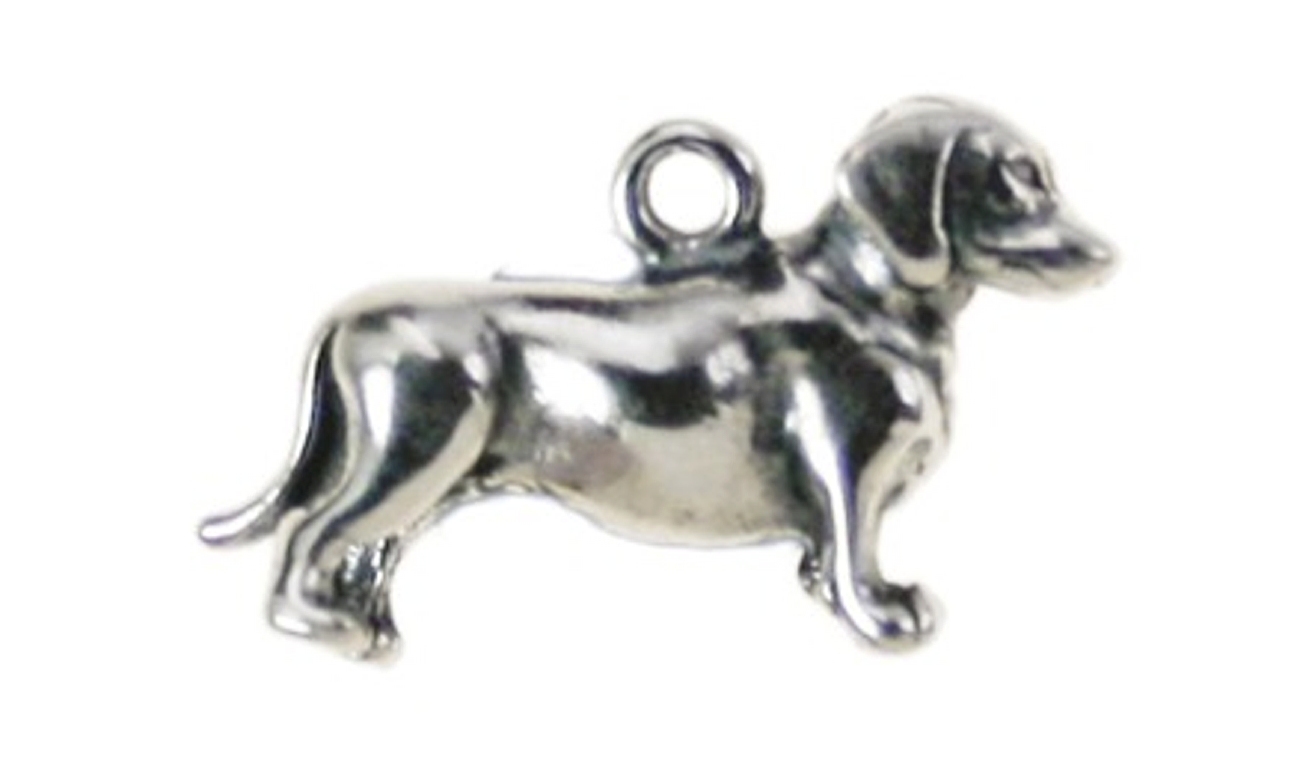 3D Turned Head Daschund Dog Breed Charm