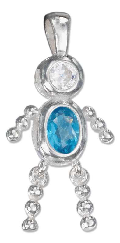 December Birthstone Brat Child Baby Boy Charm Pendant