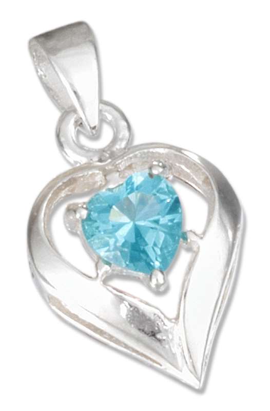 December Birthstone Heart Pendant