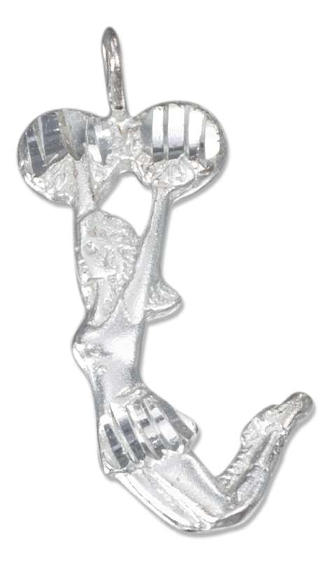 Jumping Cheerleader With Pom Poms Charm