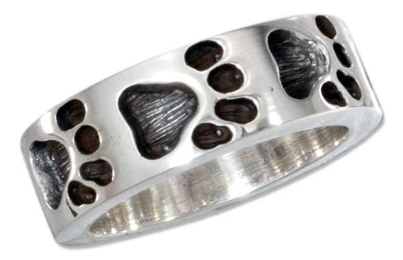 Unisex Dog Paw Print Ring
