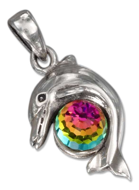 Dolphin Swarovski Crystal Charm