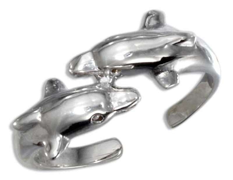 Double Dolphin Toe Ring