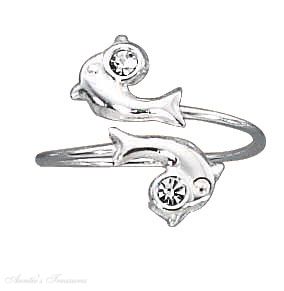 Dolphin Crystal Toe Ring