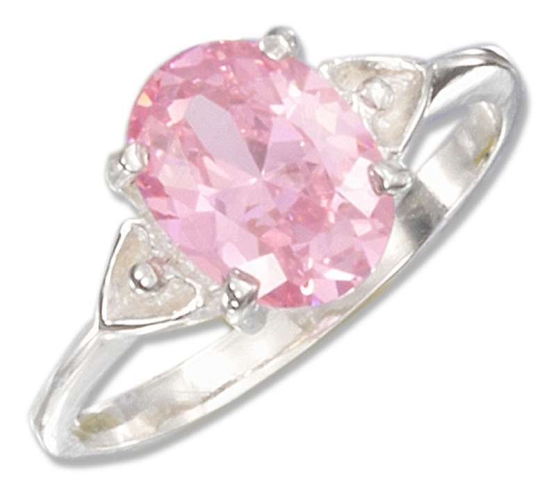Double Heart Shank Pink Ice Ring Double Heart Shank Pink Ice Ring