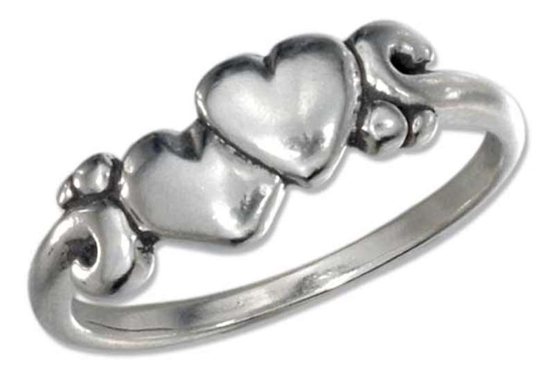 Double Heart Scroll Design Ring Double Heart Scroll Design Ring