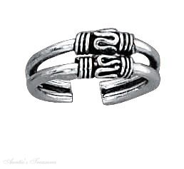 Double Coils Bali Toe Ring