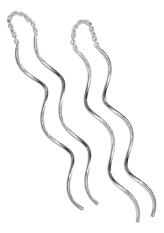 Long Double Squiggle Curled Earring Threads Long Double Squiggle Curled Earring Threads
