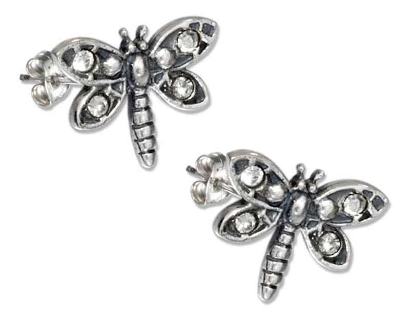 Cubic Zirconia Dragonfly Post Earrings Cubic Zirconia Dragonfly Post Earrings