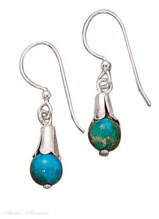Elegant Turquoise Bead Dangle Earrings