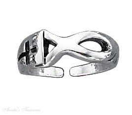 Christian Religious Cross Fish Toe Ring Christian Religious Cross Fish Toe Ring