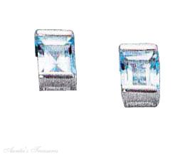 Oval Blue Topaz Post Earrings